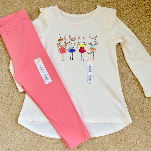 jumping beans Other - NWT Girl’s Outfit Set 🐰 Bunnies & Leggings